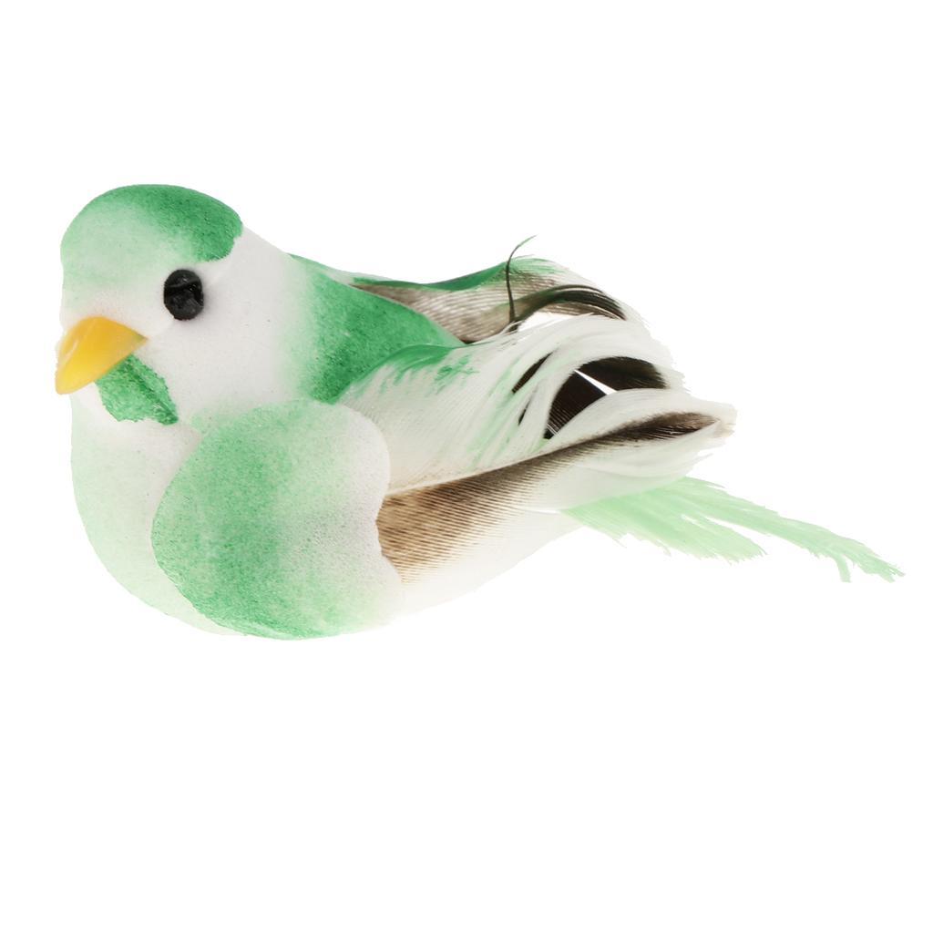 6Pieces Artificial Feather Robin Bird Christmas Tree Home Decoration Craft