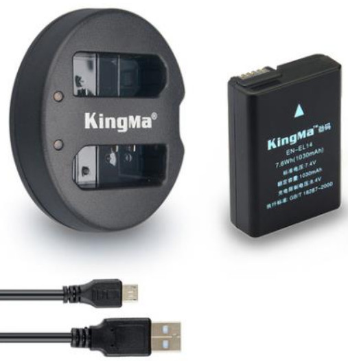 Bộ 1 pin 1 sạc đôi Kingma cho Nikon EN-EL14, Hàng chính hãng