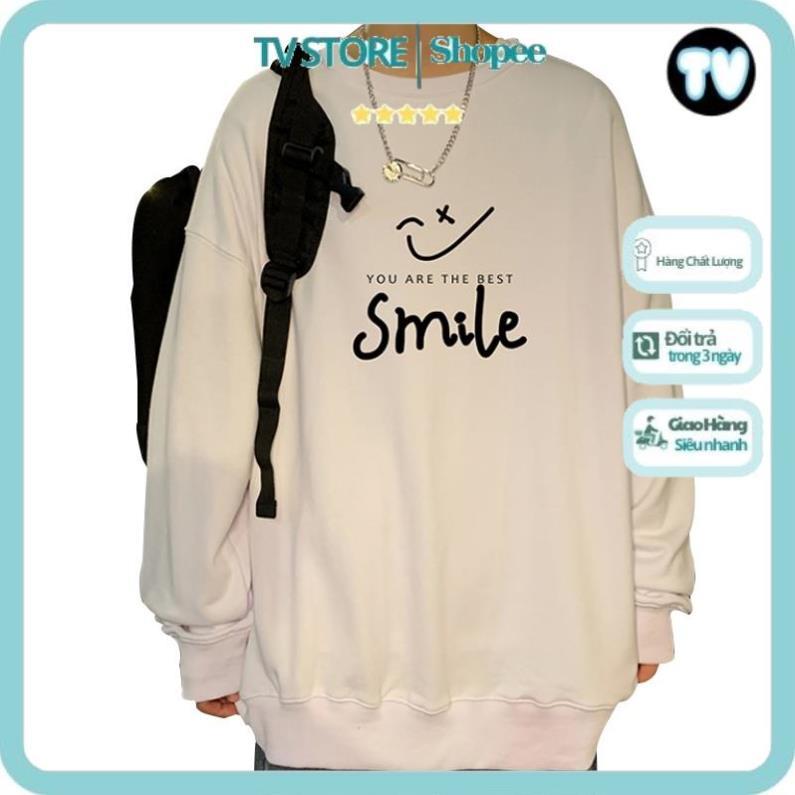 Áo Nỉ Nam TVSTORE  Áo Sweater Tay Dài Cổ Tròn Dáng Rộng Lót Nhung Dày Dặn Thời Trang Hàn Quốc Trẻ Trung Cho Nam