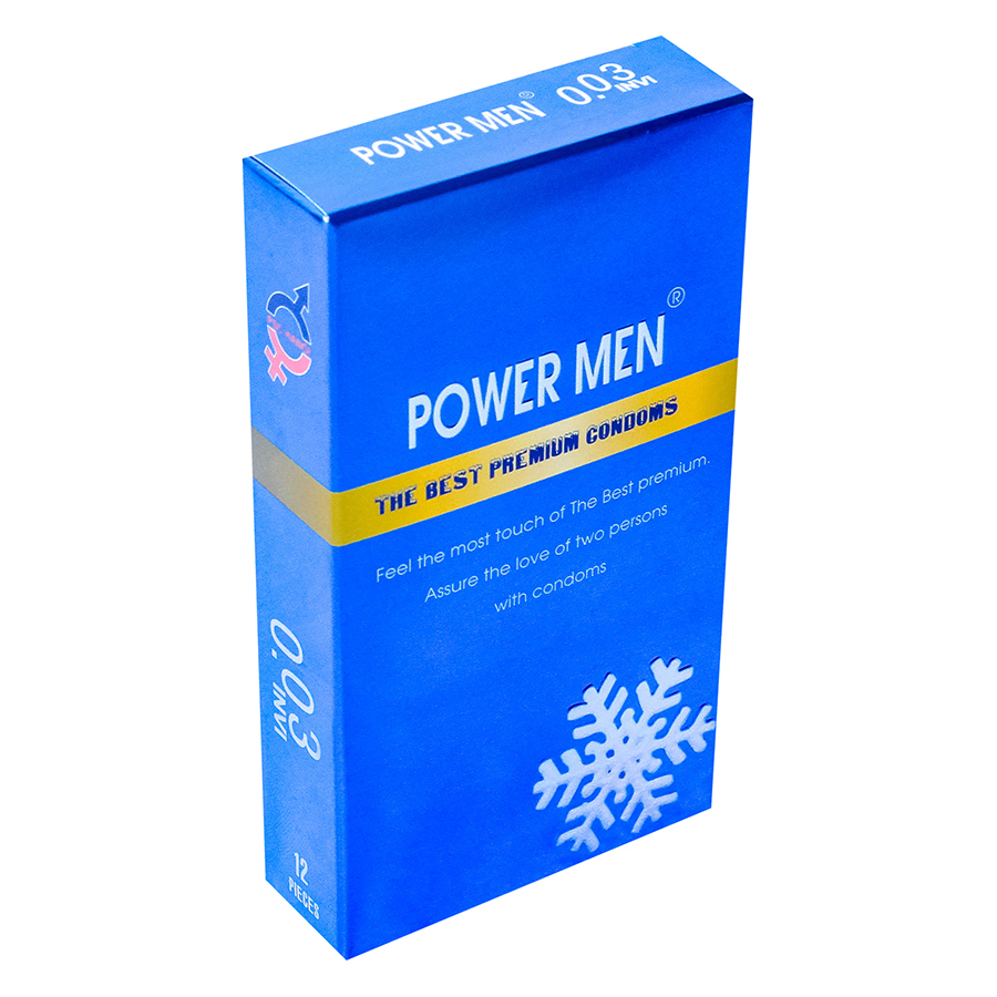 Bao Cao Su Powermen Hương Bạc Hà 0.03 (Hộp 12 Chiếc)