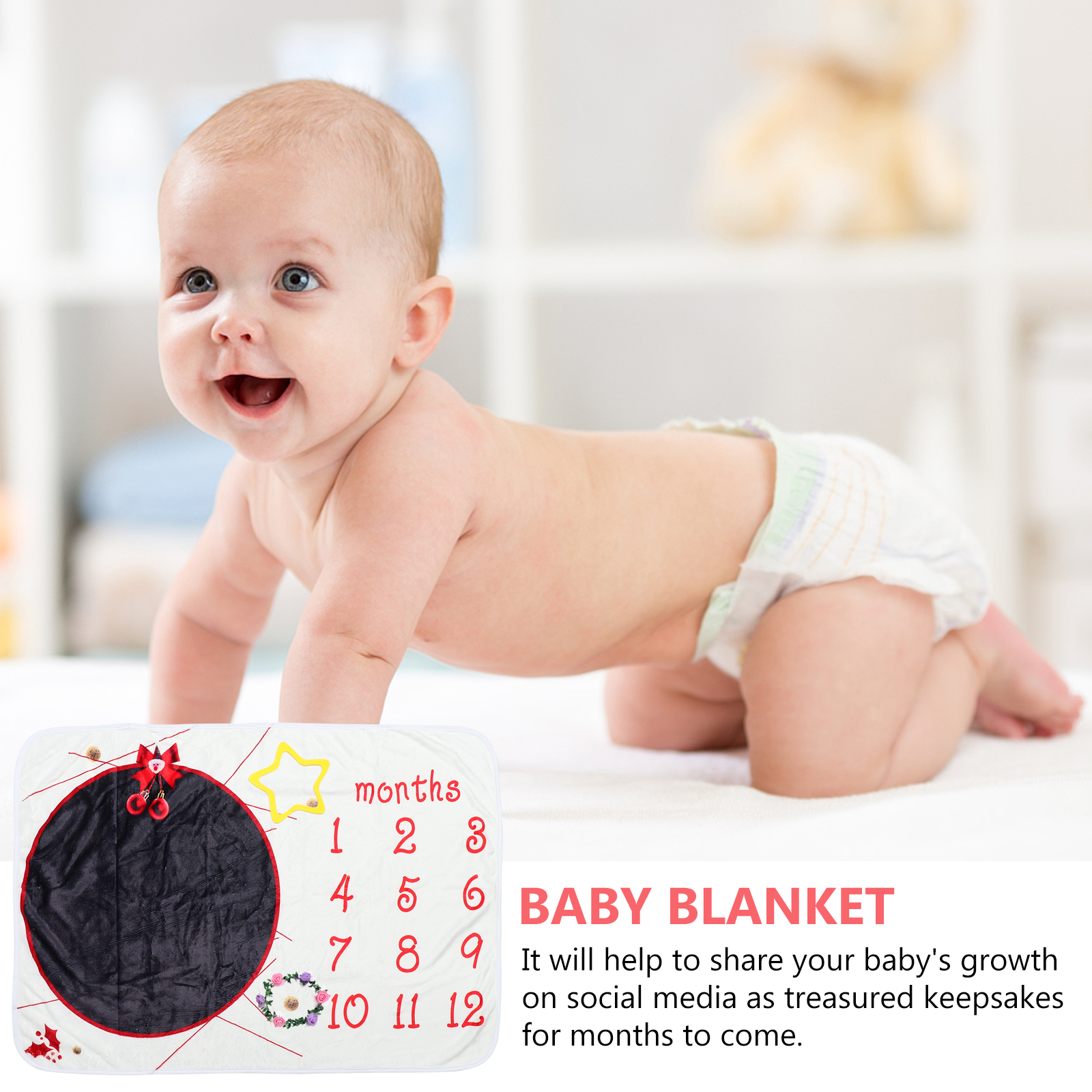 Bé Cột Mốc Chăn Ảnh Nền Trẻ Sơ Sinh Biểu Đồ Phát Triển Dép Nỉ Chăn