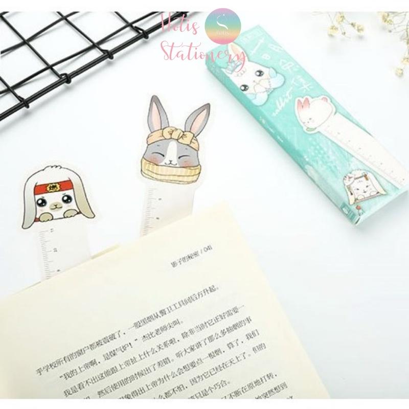 Bookmark thước kẻ đánh dấu sách hình thỏ kawaii - Hộp 30 thẻ, có tách set lẻ