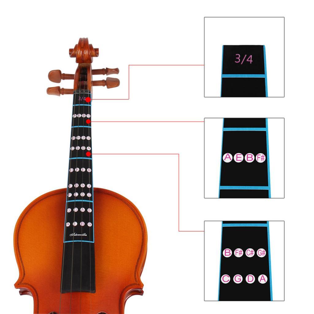 10pcs 3/4 Violin Fretboard Finger Chart Guide Sticker For Beginner Kids