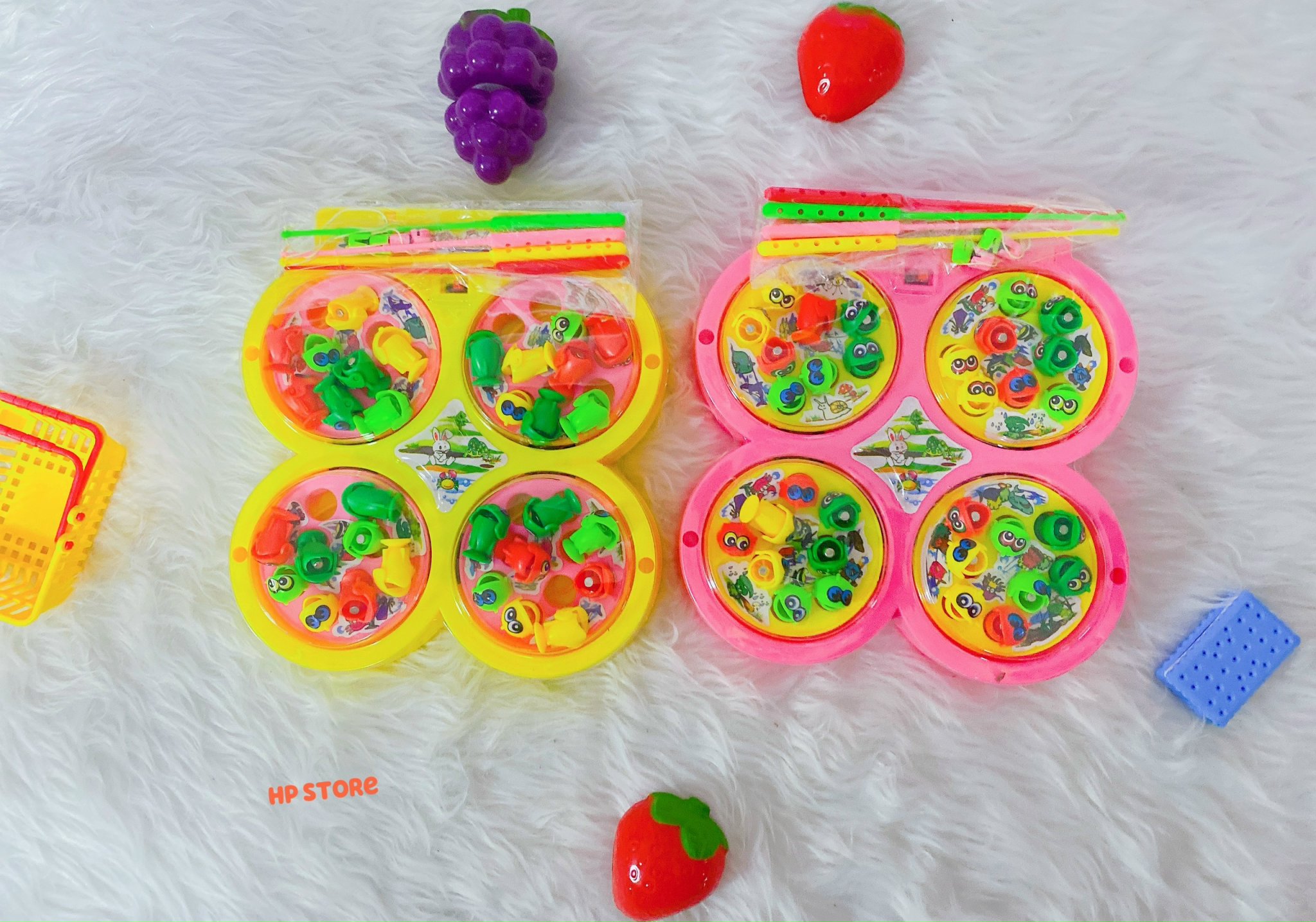 Bộ Câu Cá + Tặng Kèm Pin Có 4 Hồ 4 Cần Câu 32 Cá Có Nhạc Vui Nhộn Đồ Chơi Bé Trai Bé Gái - SLL Nhắn Shop
