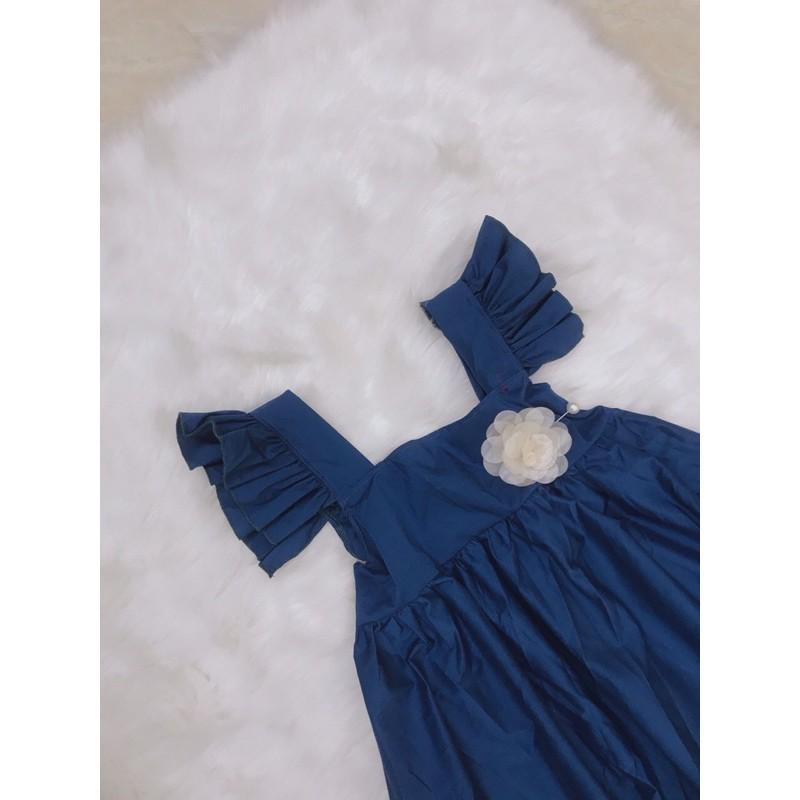 Đầm baby doll tay cánh tiên cổ vuông cài bông ngực xinh lung linh kèm hình thật