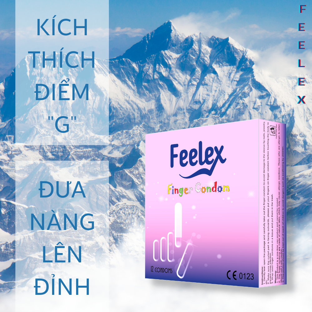 Bao cao su ngón tay Feelex Finger Condom nhiều gel hộp 12 bcs