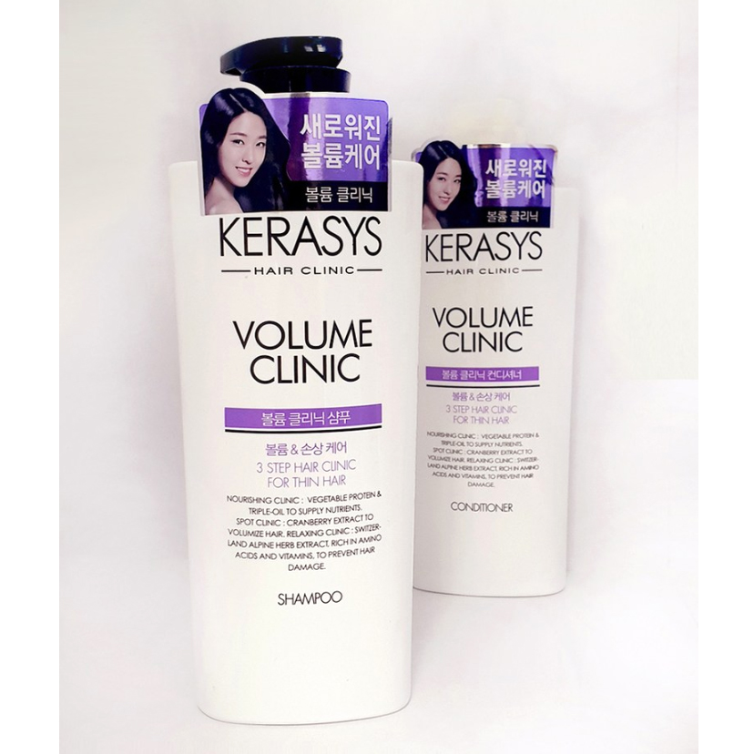 Dầu Gội Xả Cao Cấp Phục Hồi Độ Bóng Cho Tóc Hư Tổn Kerasys Damage Clinic Hàn Quốc 600ml