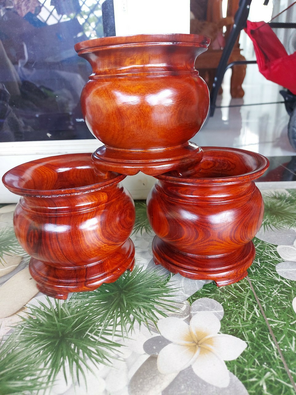 Bát nhang, lư hương gỗ hương cao cấp 12-14 cm