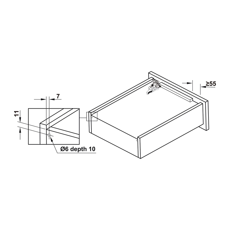 Ray âm EPC EVO mở toàn phần, giảm chấn Hafele, 350mm - 433.32.072