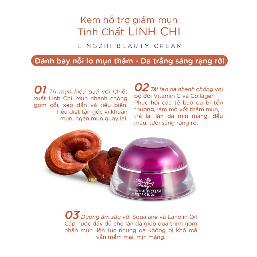 KEM MISSFAIRY LINH CHI 15g  - NGĂN NGỪA MỤN - GIẢM THÂM