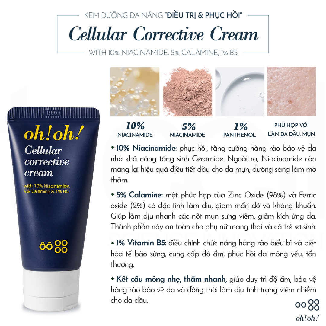 Kem Dưỡng Phục Hồi Da Đa Năng oh!oh! Cellular Corrective Cream (30ml)