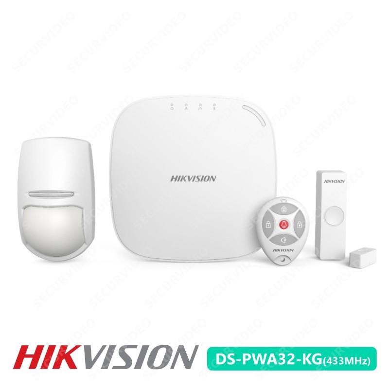 Bộ kit báo động không dây DS-PWA32-KG, bộ báo động wifi qua Hik-connect &amp; Sim điện thoại- Hàng chính hãng