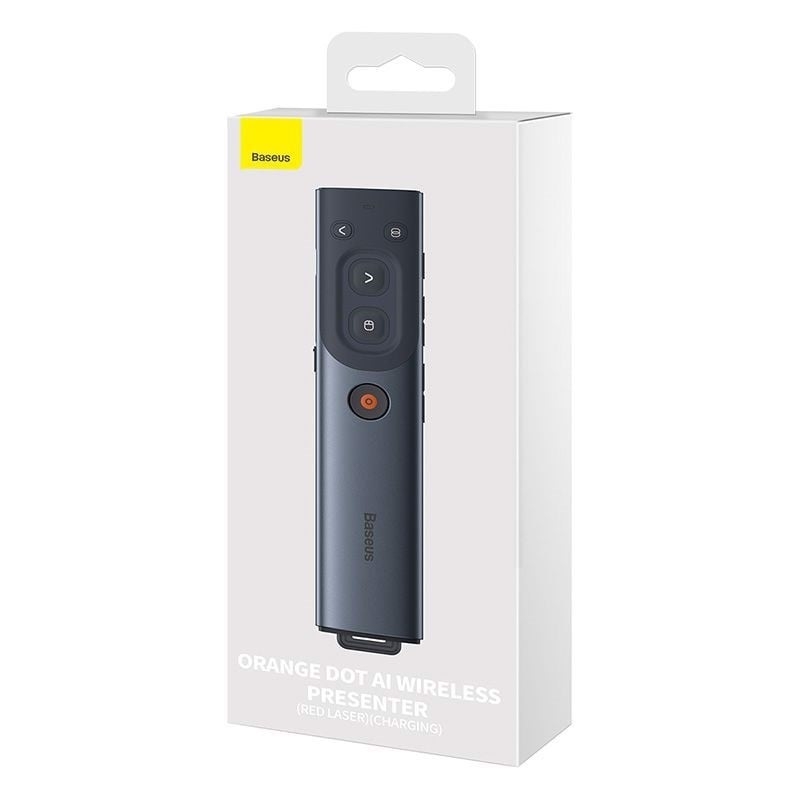 Bút Trình Chiếu Baseus Orange Dot AI Wireless Presenter WKCD020013, Nhận Diện Giọng Nói &amp; Sử Dụng Màn Hình TV- Hàng Chính Hãng