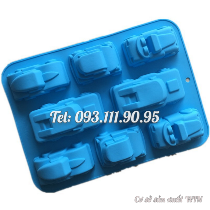 Khuôn silicon làm bánh, rau câu, socola 8 chiếc xe hơi – Mã số 1386
