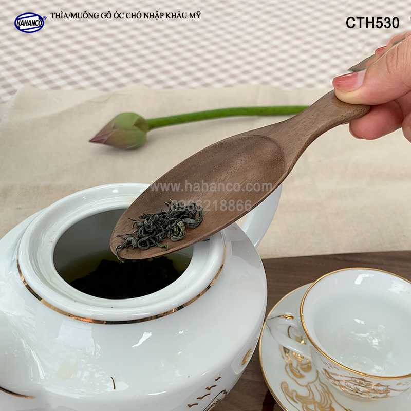 Muỗng xúc trà gỗ óc Chó siêu sạch - Trong văn hóa trà đạo Nhật Bản - decor trang trí, cafe, xúc gia vị - CTH530 - An toàn cho sức khỏe