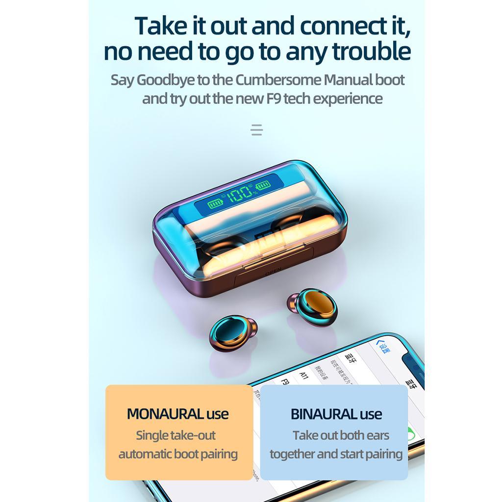 Wireless  Bluetooth 5.0 Earphones 9D Stereo Sports LED hands-free Earbuds