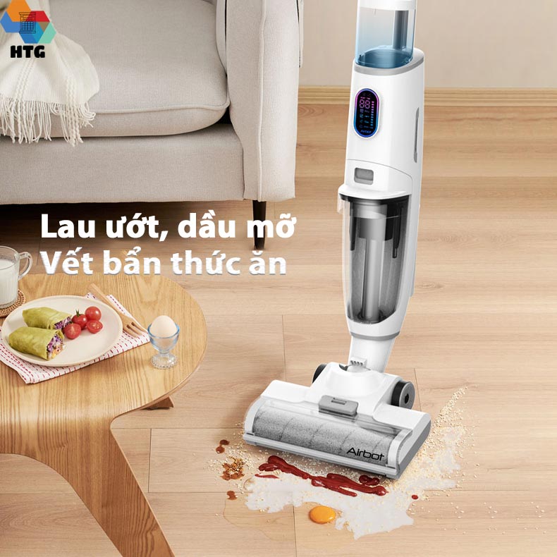 Máy hút bụi lau nhà airbot iClean Pro tích hợp tự động giặt Dẻ, 3 công việc trong 1, hút và lau chuyên sâu, hàng chính hãng