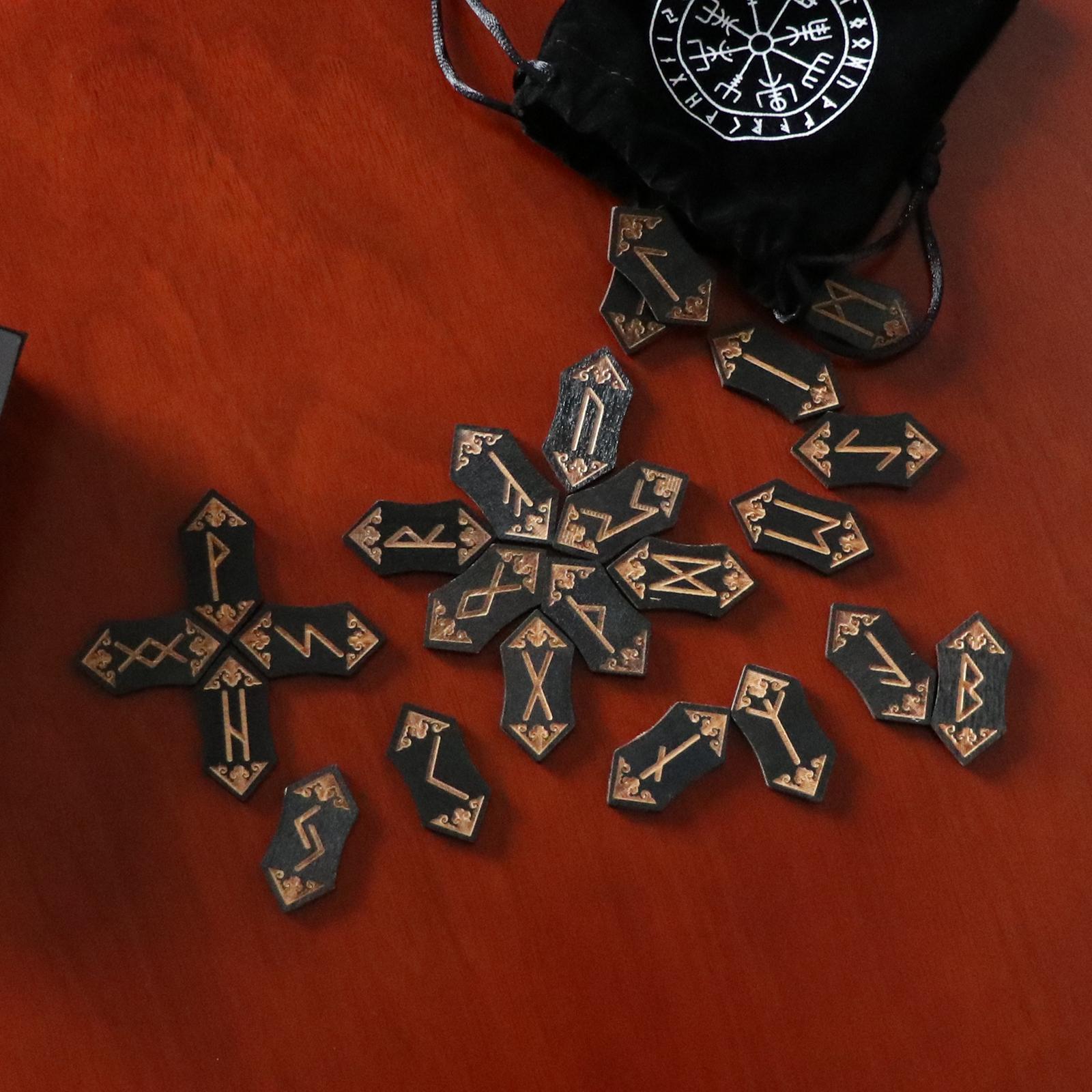 Woodcut Rune  Card Set Nordic with Bag Props Family
