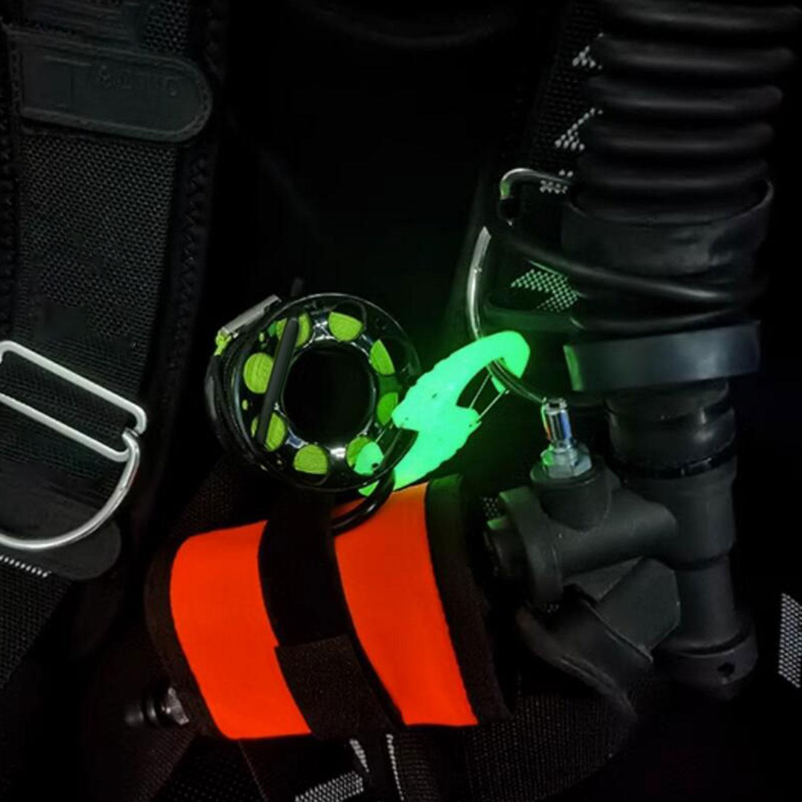 Luminous Diving Carabiner Clip Glowing Carabiner Hook Scuba Diving Hook Diving Buckle Double Ended Snap Hooks for Key Chain