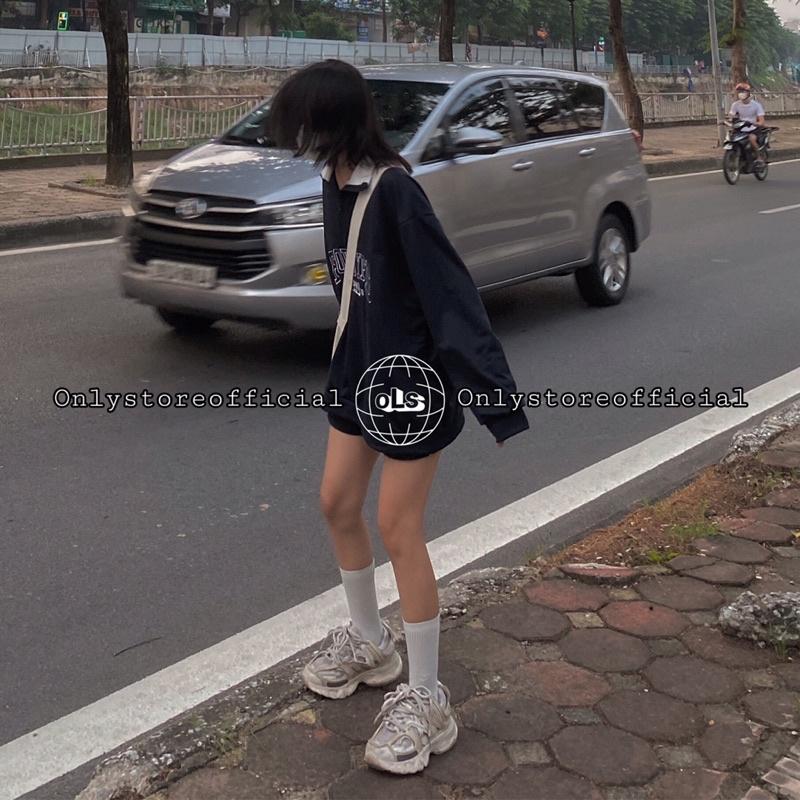 Hoodie zipper nỉ da cá xanh than "foruyfs" và quần đùi đen