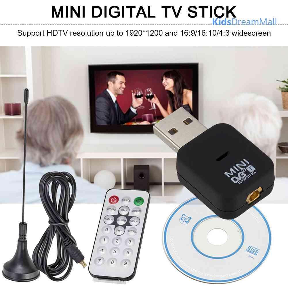 Mới Bộ Ăng Ten Thu Sóng Truyền Hình Kỹ Thuật Số USB 2.0 Cho PC HDTV DVB-T