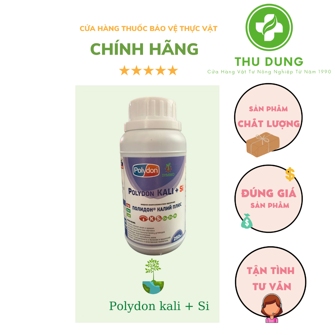 Polydon KALI+Si 250ml - Dưỡng trái vào hạt, cứng cây giảm đổ ngã