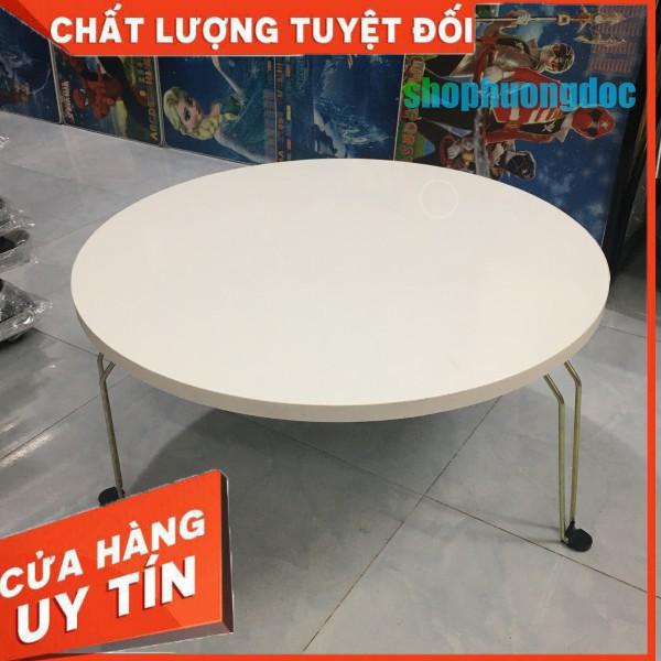 BÀN GỖ TRÒN TRẮNG SANG TRỌNG kt 60*60 cao 28cm