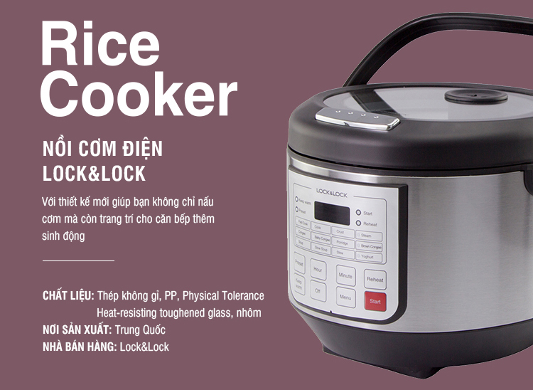 Nồi Cơm Điện Tử Lock&Lock EJR151 - Đen - Hàng chính hãng