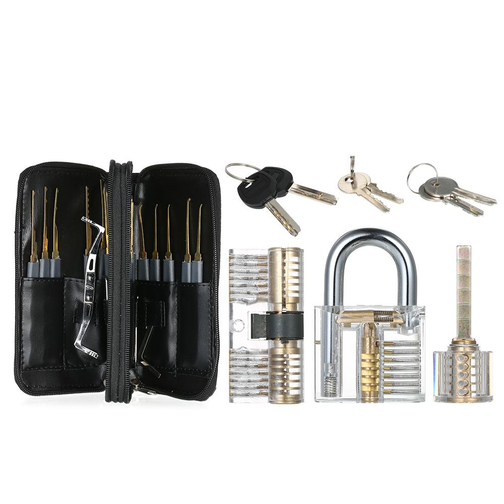 Set 24 dụng cụ mở khóa kèm ổ khóa Cho Người Mới Bắt Đầu Trong Suốt Luyện Tập Mở Khóa Chuyên Nghiệp