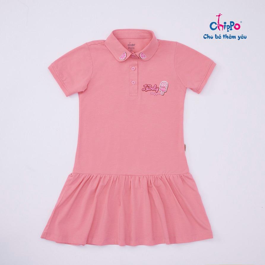 Váy Polo Chippo cho bé gái chất liệu 100% Cotton Váy thun sơ mi đi học Đầm Polo cho bé từ 6 đến 10 tuổi (22-33Kg)