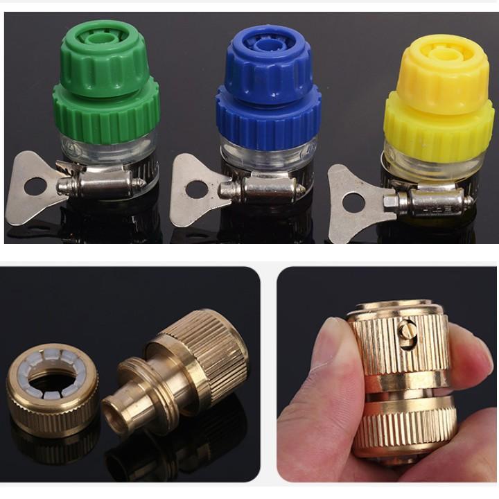 Bộ dây vòi xịt nước rửa xe,tưới cây,tăng áp 3 lần,loại 3m,5m 206701-1 đầu đồng,cút đồng,nối nhựa vàng+tặng mở chai