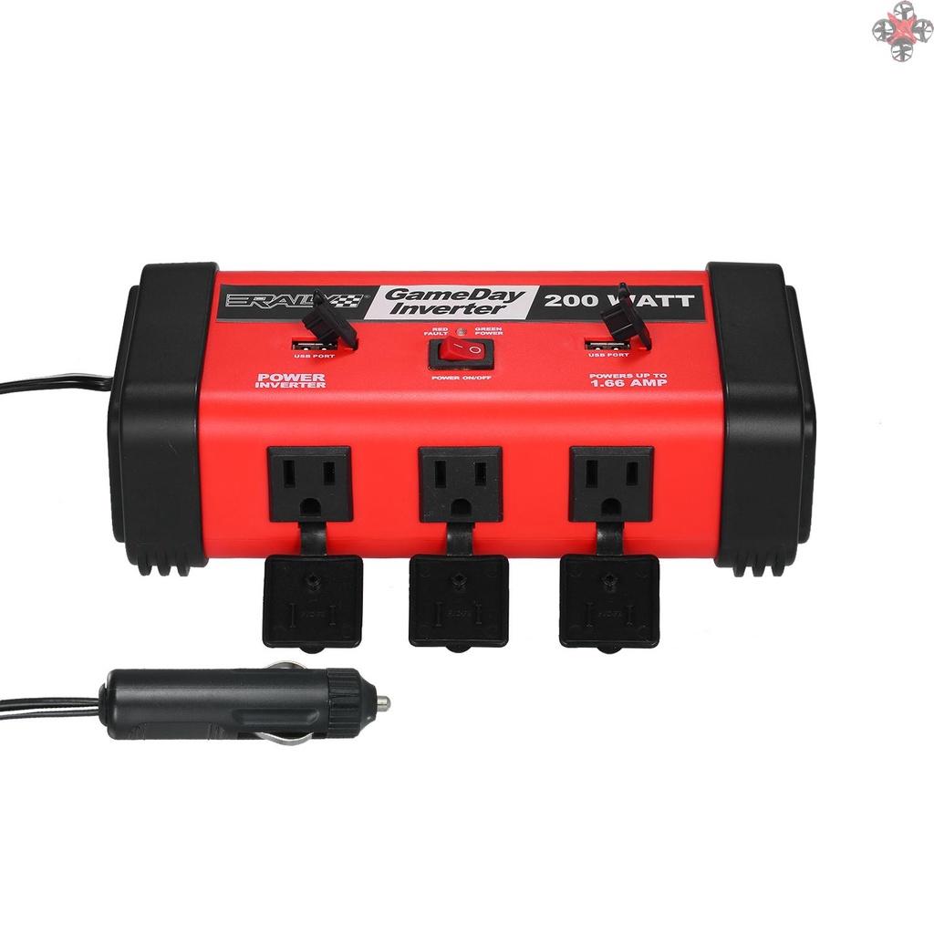 200W Car Power Inverter DC 12V to 110V Modified Sine Wave Converter with USB Port for Laptop Smartphone Household Appliances