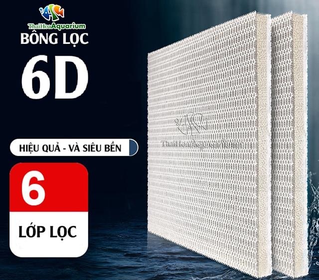 Vật liệu lọc bể cá, hồ Koi cao cấp-Bông Lọc Bể Cá 6D 