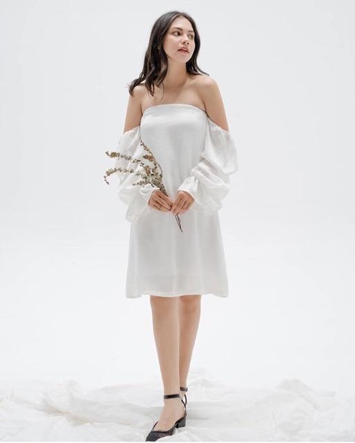 Đầm cúp ngực tay phồng
