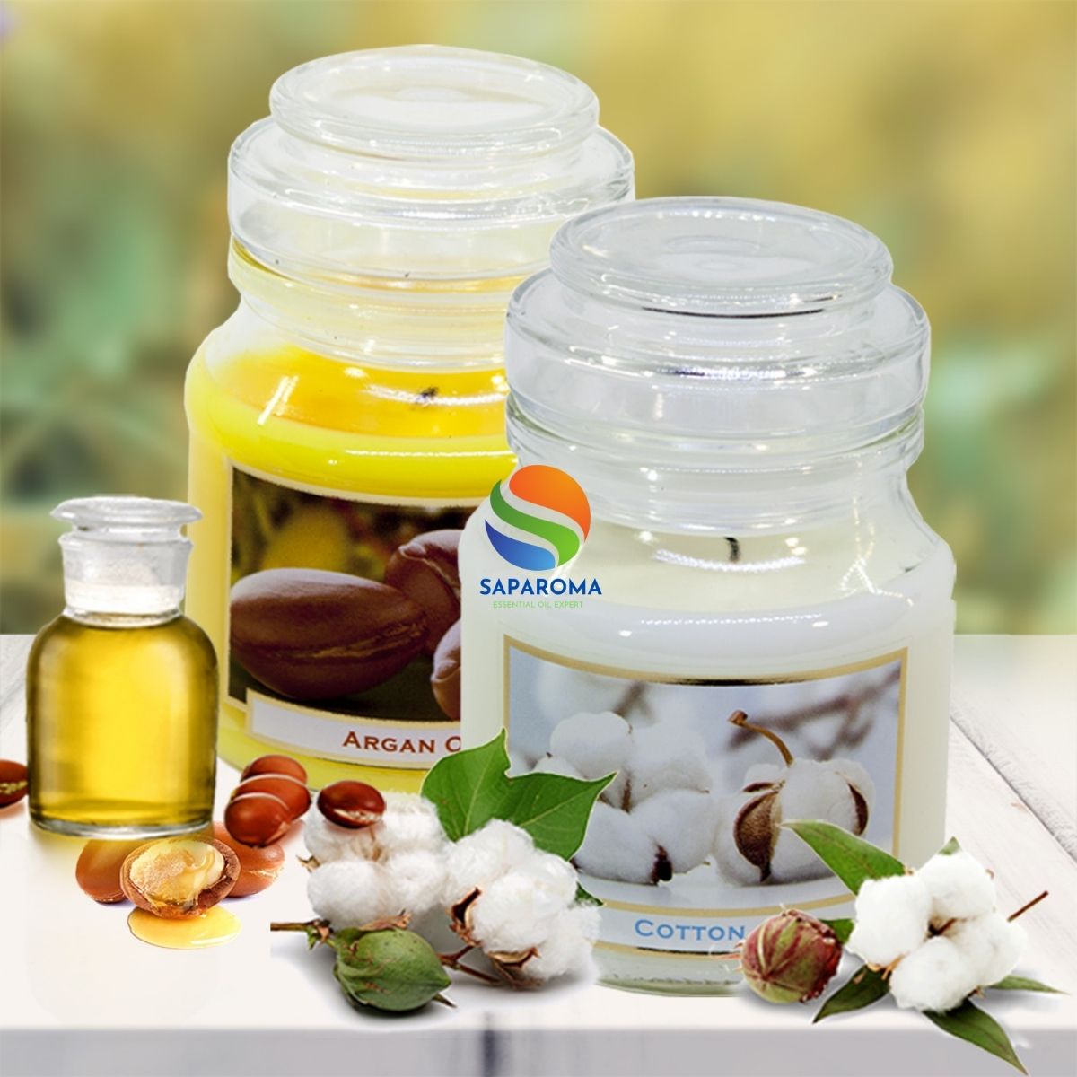 Combo 2 hũ nến thơm tinh dầu Bartek Wellness &amp; Beauty 130g - hương hoa bông, nến trang trí, thơm phòng, thư giãn, Hỗ trợ khử mùi