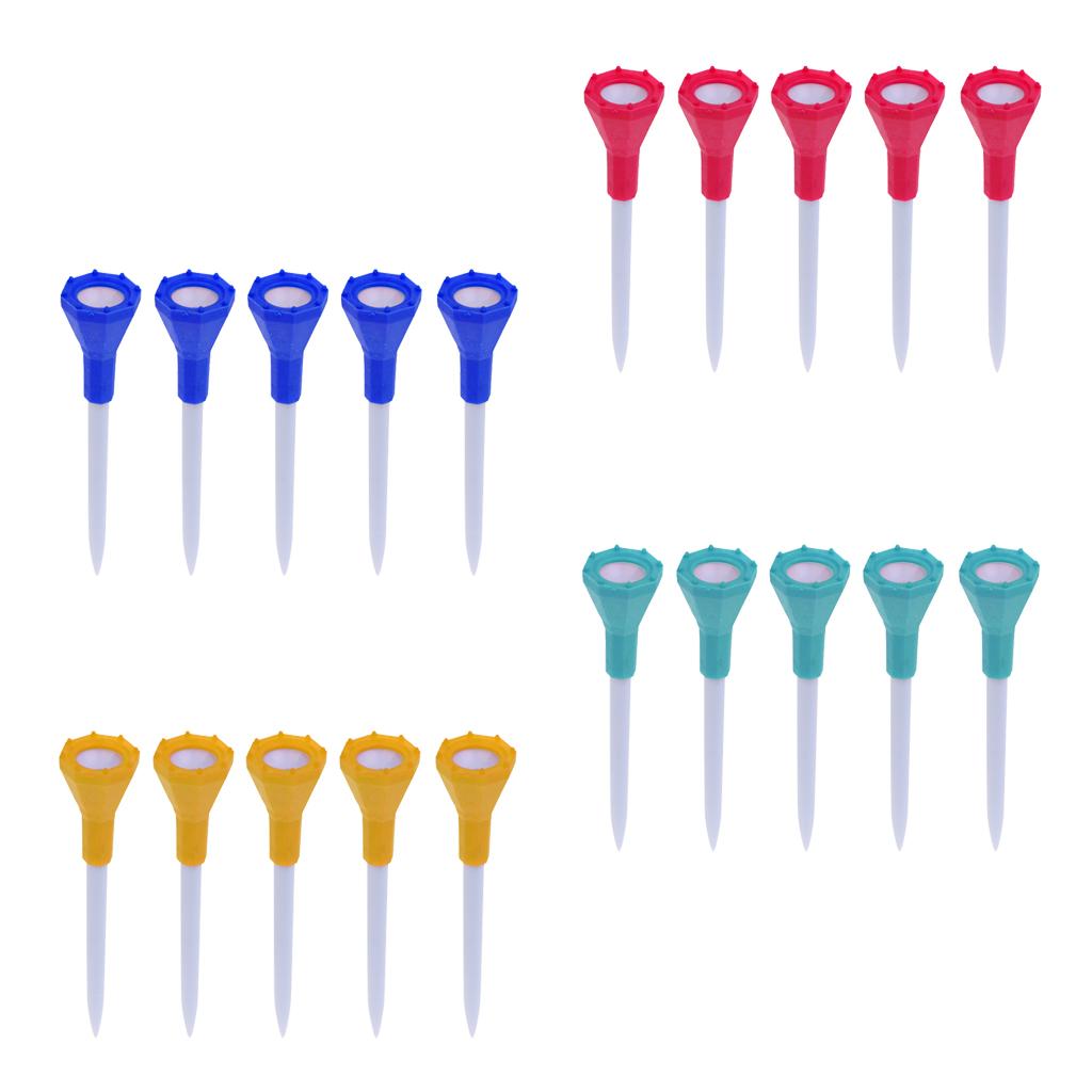 5 Pieces 80mm Plastic Golf Tees with Rubber Cushion Top Golf Accessories