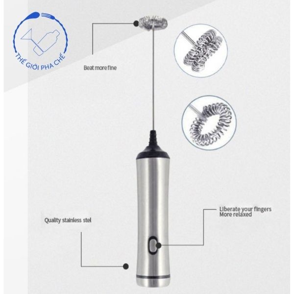 Máy Đánh Bọt Cafe Sạc USB Cao Cấp Có Giá Đỡ Tiện Dụng