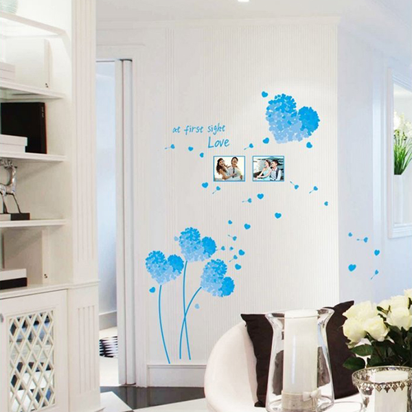 Decal Dán Tường Họa Tiết Trái Tim Xanh PK114