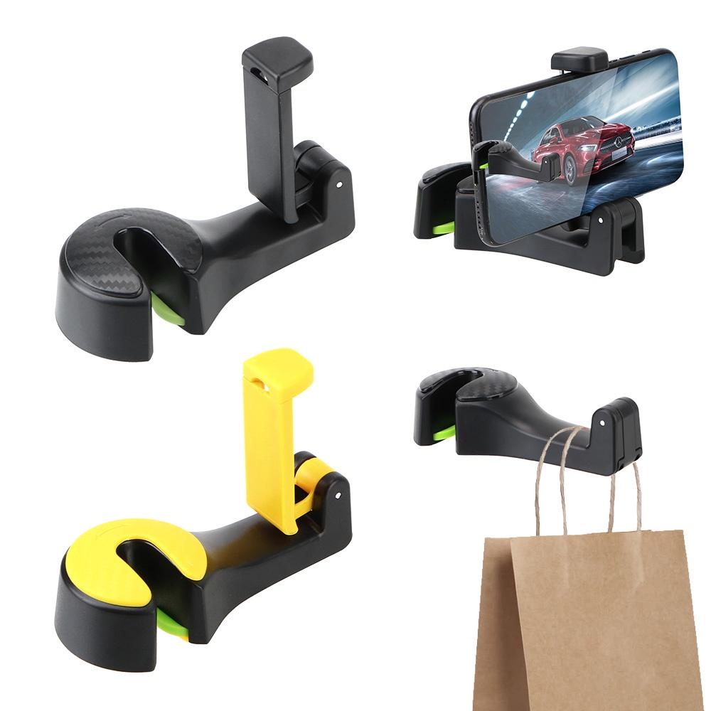 Móc treo điện thoại 2 trong 1 đa năng có thể gấp gọn gắn sau lưng ghế xe hơi