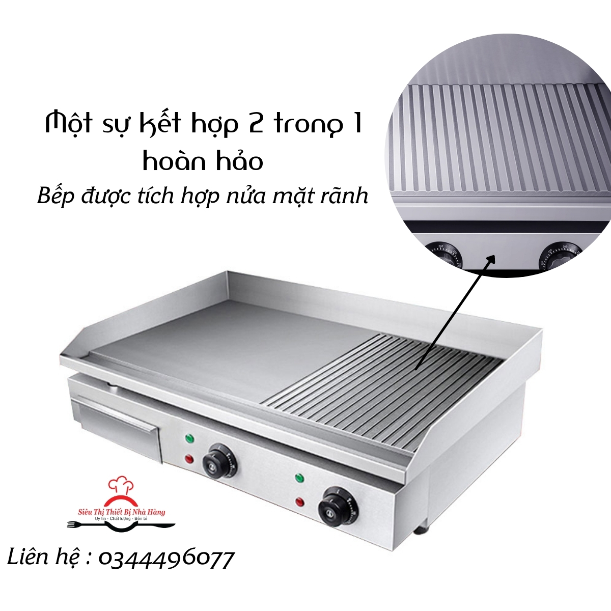 BẾP CHIÊN RÁN MẶT PHẲNG NỬA NHÁM ĐIỆN GH-822 [BẢO HÀNH 12 THÁNG]