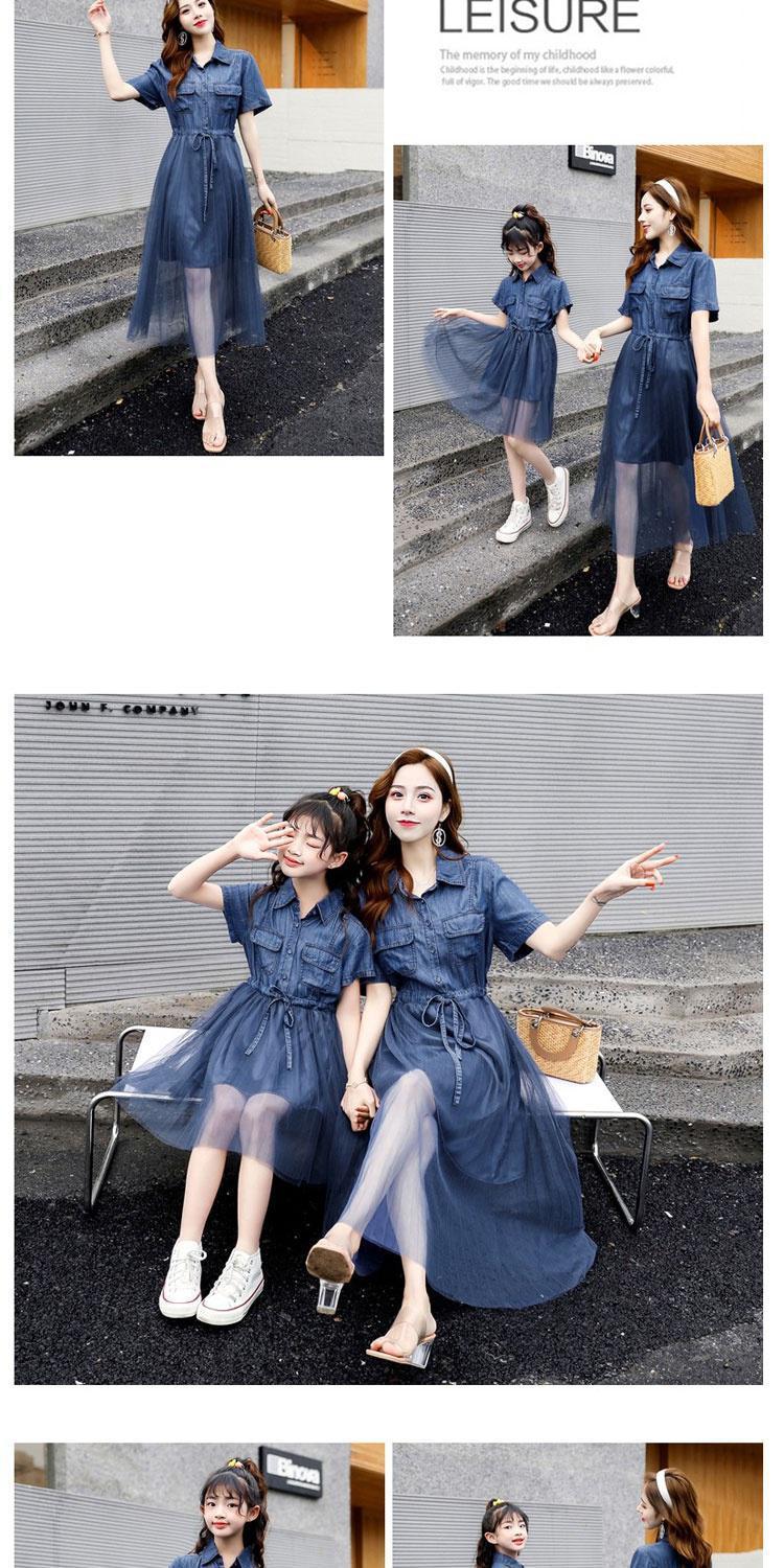 Áo đôi mẹ và con gái làm từ vải denim kết hợp vynylon