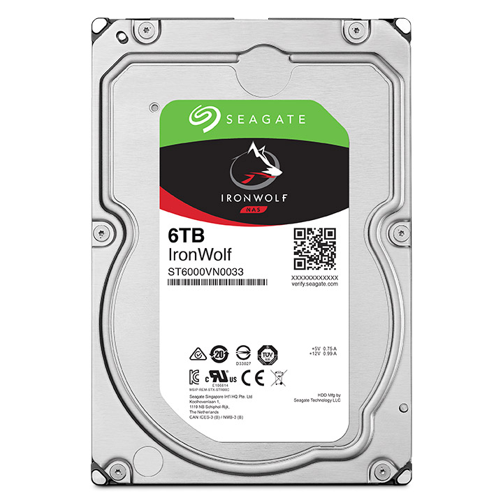 Ổ Cứng HDD Seagate IronWolf 6TB/128MB/3.5 - ST6000VN0033 - Hàng chính hãng