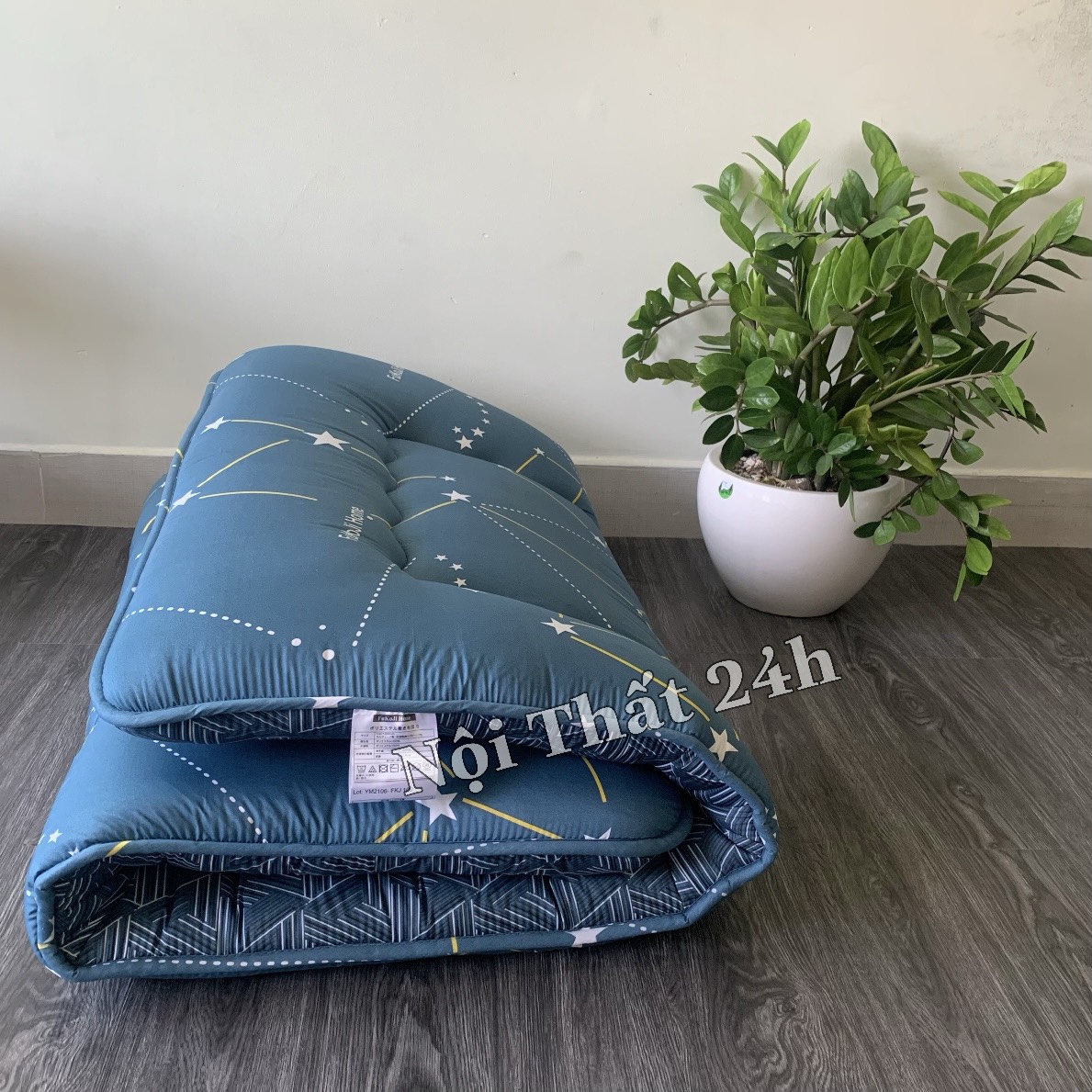 Đệm Trải Sàn, Topper Nệm Bông Gòn Hàng Nhật Size 1m x 2m, 1m4 x 2m, 1m6 x 2m