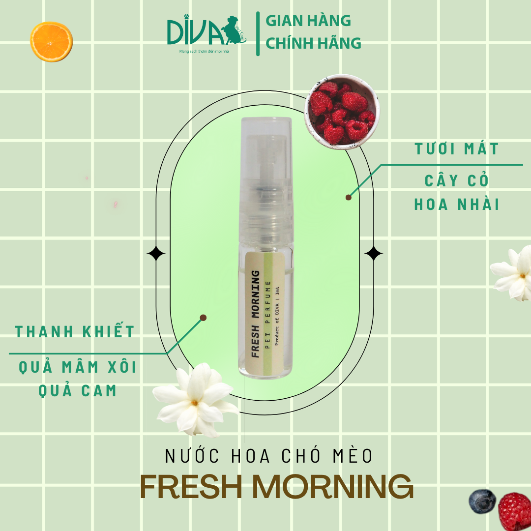 NƯỚC HOA CAO CẤP CHO THÚ CƯNG DIVA - FRESH MORNING 2.5ML