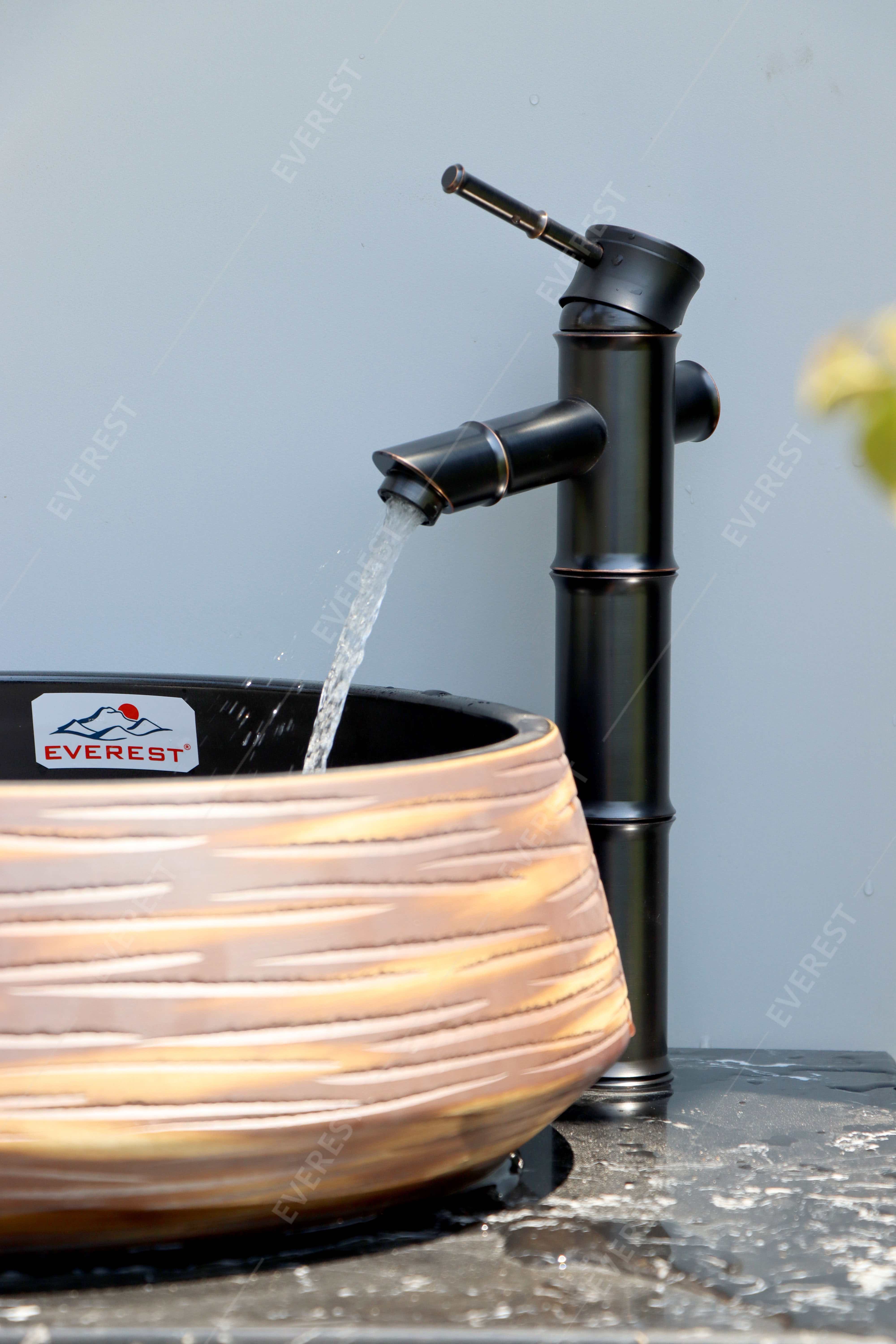 Vòi rửa lavabo đồng đen EVEREST EV-VĐ31