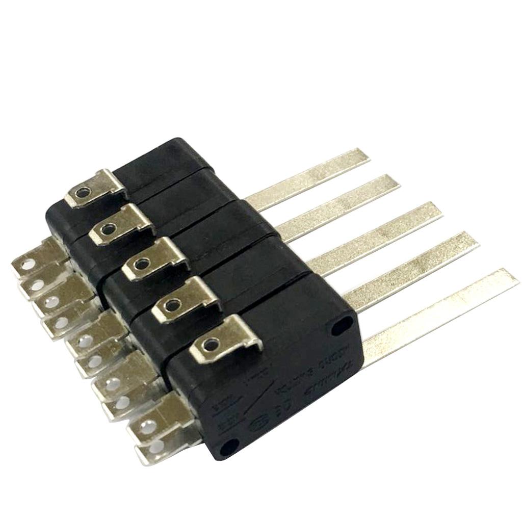 5pcs Micro Limit Switch Long Hinge Roller Momentary SPDT Snap Action for , 1NO+1NC Electronic Components with Handle