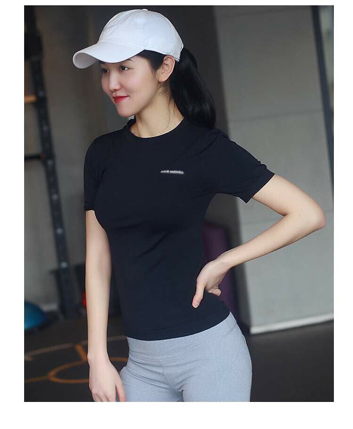 Áo Tập Gym Nữ Tập Yoga Tay Ngắn Ami Siêu Co Dãn - Đen