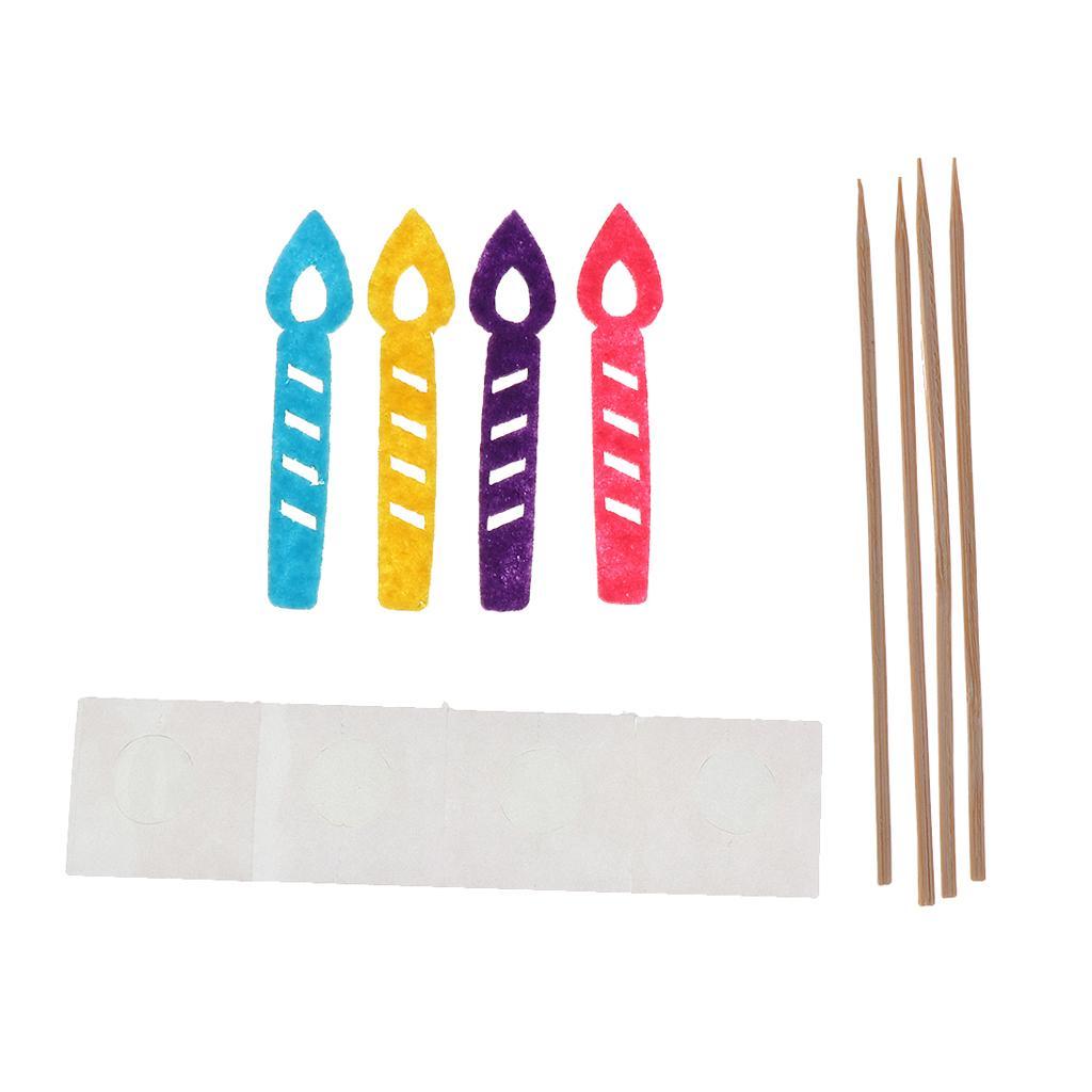 10 Sets Lovely Candle Style Cake Topper Birthday Party Cupcake Picks