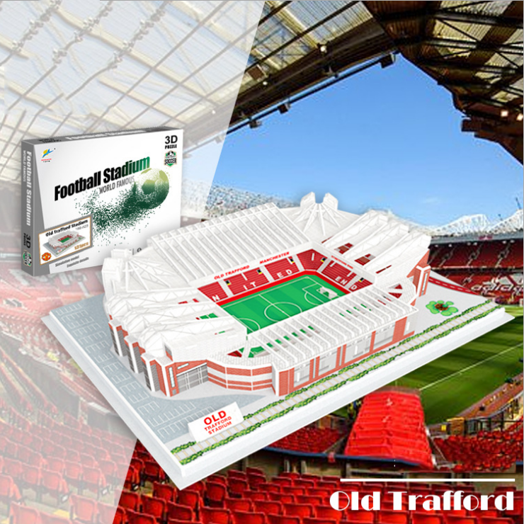 Đồ chơi lắp ráp Giấy 3D Mô hình Sân vận động Old Trafford Manchester United Kèm đèn LED