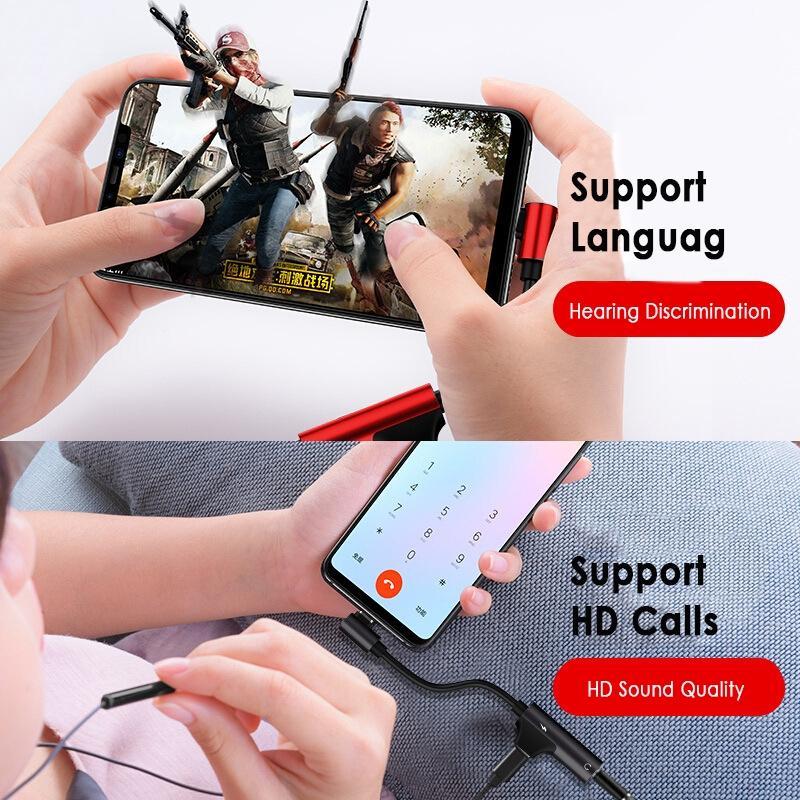 Cáp chuyển đổi KEBIDUMEI 2 trong 1 cổng Type C sang 3.5mm và USB C tiện lợi